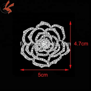 Crystal Rose Diamante Rhinestone Brooches For Weddings Decoration