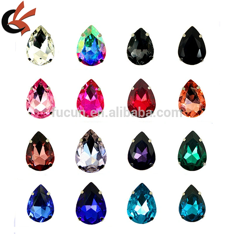 China wholesale teardrop acrylic rhinestone with metal claw