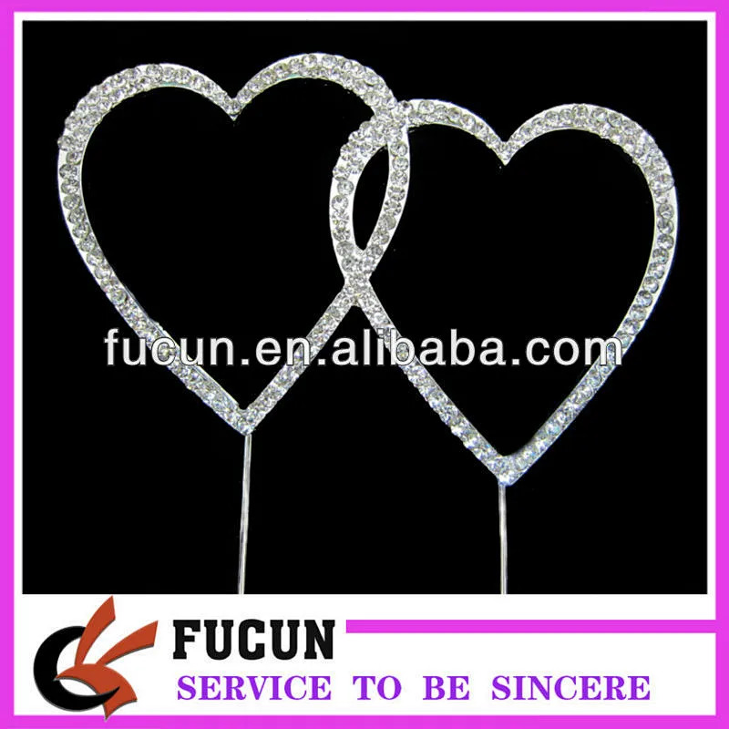 Heart shaped rhinestone cake topper wholesale ideas for new business
