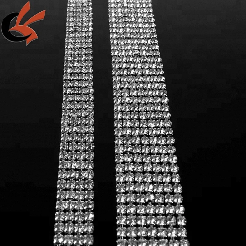 Multi-row crystal rhinestone chain trim for wedding cake decoration