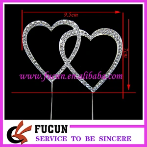 Crystal rhinestone heart diamond cake topper for party supplies/ wedding favors