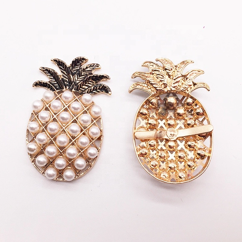 China Manufacturer Womens shoe ornament pineapple shape pearl beads shoe buckle decoration