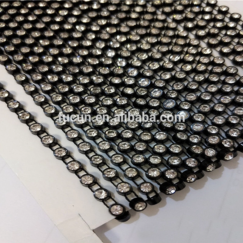 wholesale cheap plastic colorful rhinestone banding chain trimming