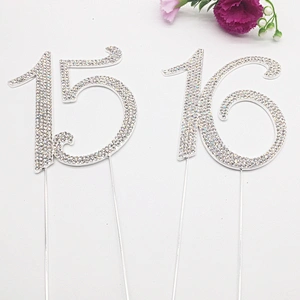 favors gifts birthday cake number rhinestone cake topper for birthday boy and girl