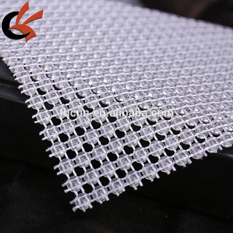 Transparent base Sparkling Real glass crystal rhinestone ribbon mesh