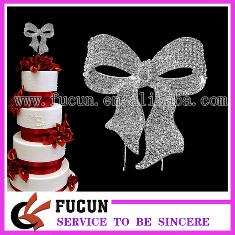 Sparkle Large Bow Style Wedding Sweet Sixteen Cake Topper