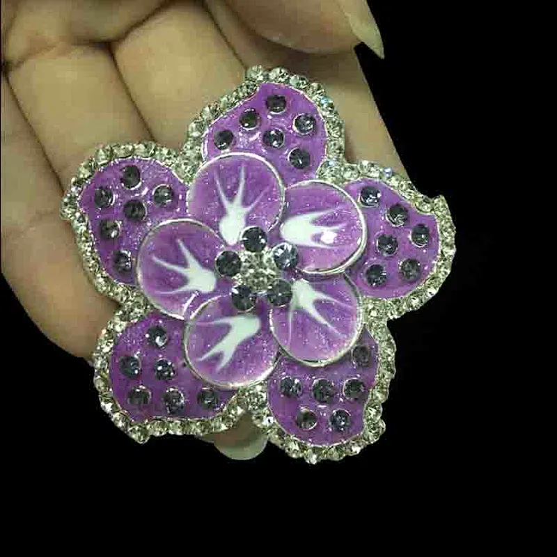 Wholesales Custom Metal SilverJewelry Flower Pin brooches Crystal Rhinestone Brooch For Clothing Decoration