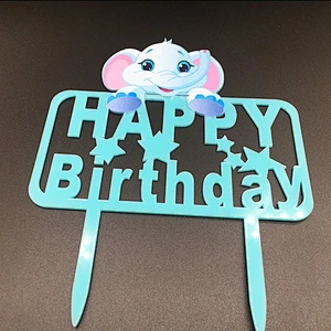 hot selling 2019 happy birthday acrylic cake topper for child party