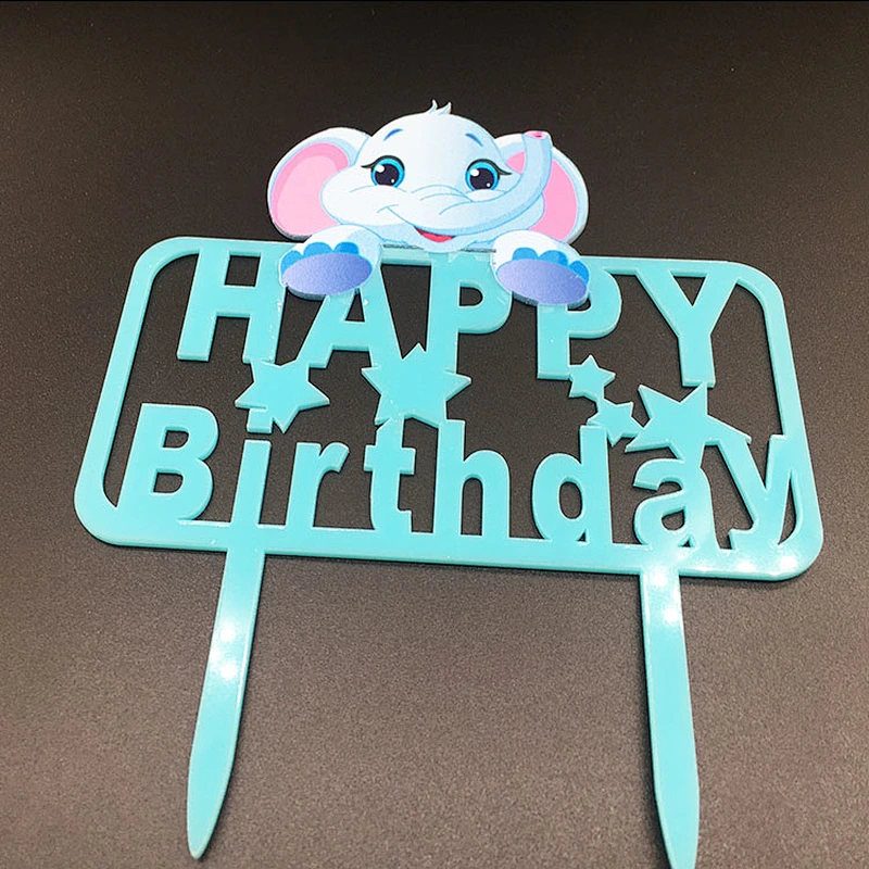 hot selling 2019 happy birthday acrylic cake topper for child party