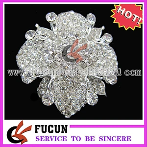 cheaper handmade brooch pin rhinestone artificial flower brooch for wedding invitations