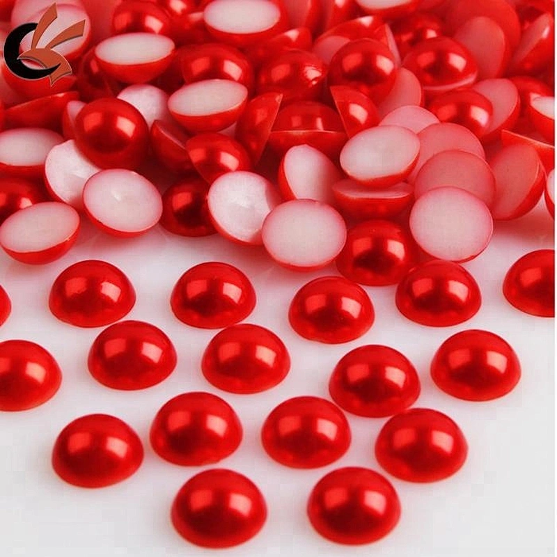 Factory 2mm-25mm loose ABS imitation half cut round pearls