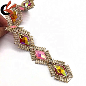 Factory wholesale iron on colors AB resin trimming hot fix rhinestone tape