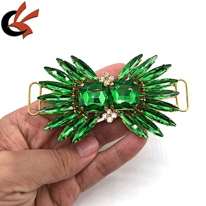 Costume buckles Green gold color diamante bikini connectors