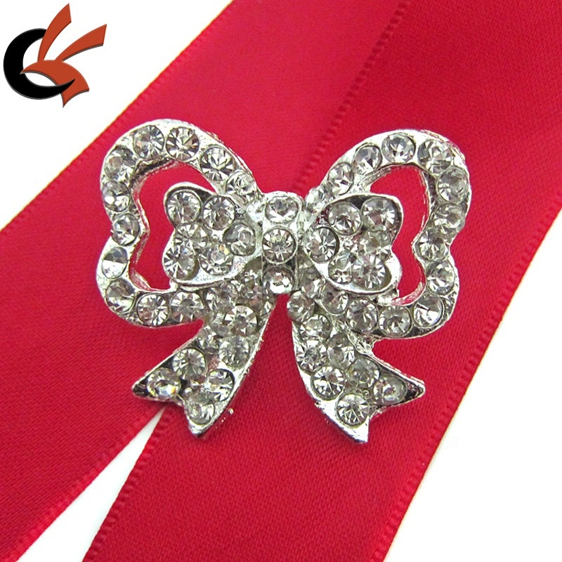 small bowknot rhinestone brooch for wedding decoration