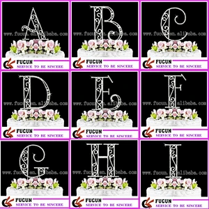 2018 Marvellous alphabet w rhinestone cake toppers for wedding