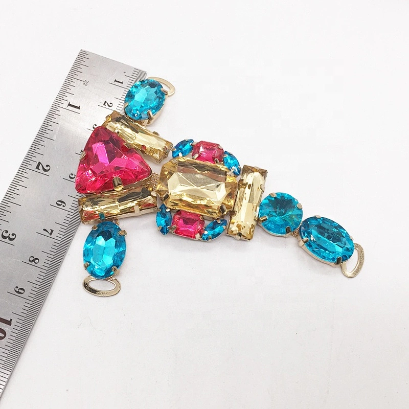 Newest shoe decoration buckles with mix colors rhinestone for women sandal ornament