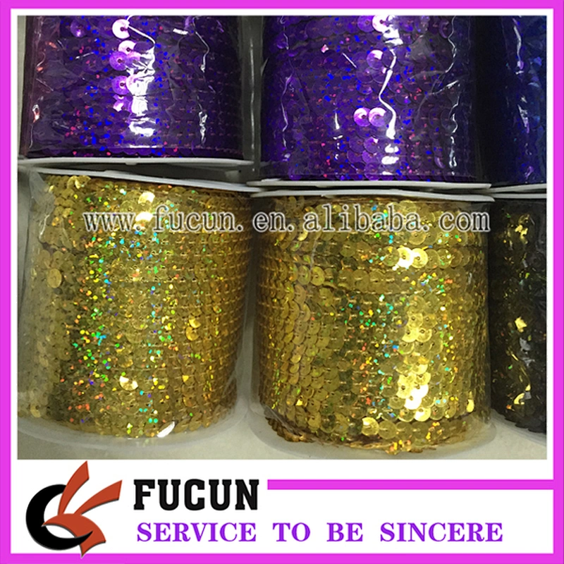 Factory Handmade Craft Fashion PET Gold Sequins Trimming Flat Round Sequins for Women Dresses