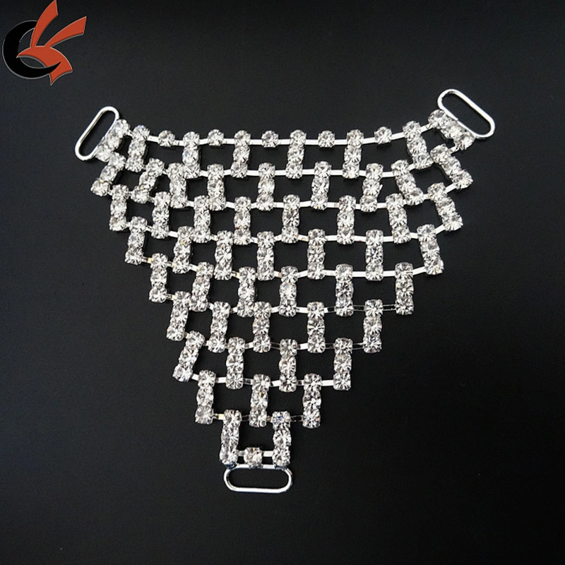 wholesale mesh shape crystal G string jewels back rhinestone connectors