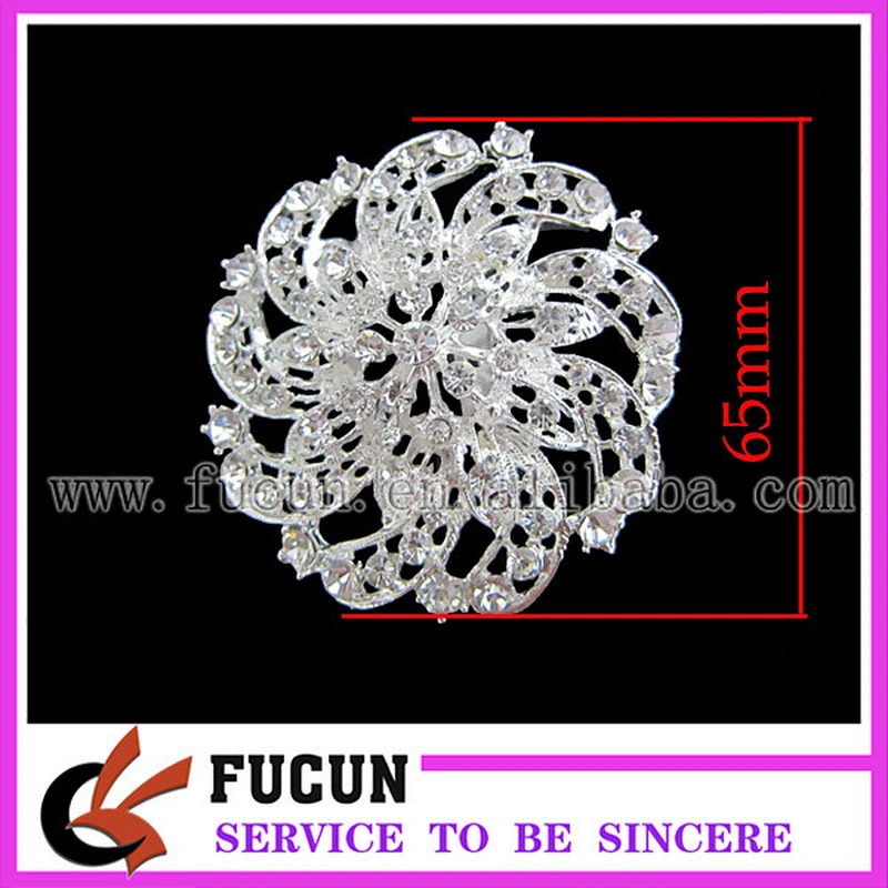 Wedding Bridal Bouquet Rhinestone Crystal Flower Brooch Pin