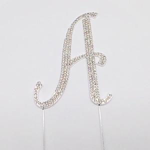 Hot Sale Cake Decoration Birthday Theme Party Rhinestone Alphabet Set Cake Topper