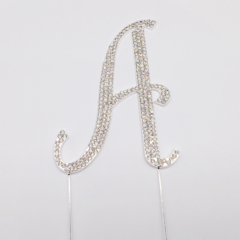 Hot Sale Cake Decoration Birthday Theme Party Rhinestone Alphabet Set Cake Topper