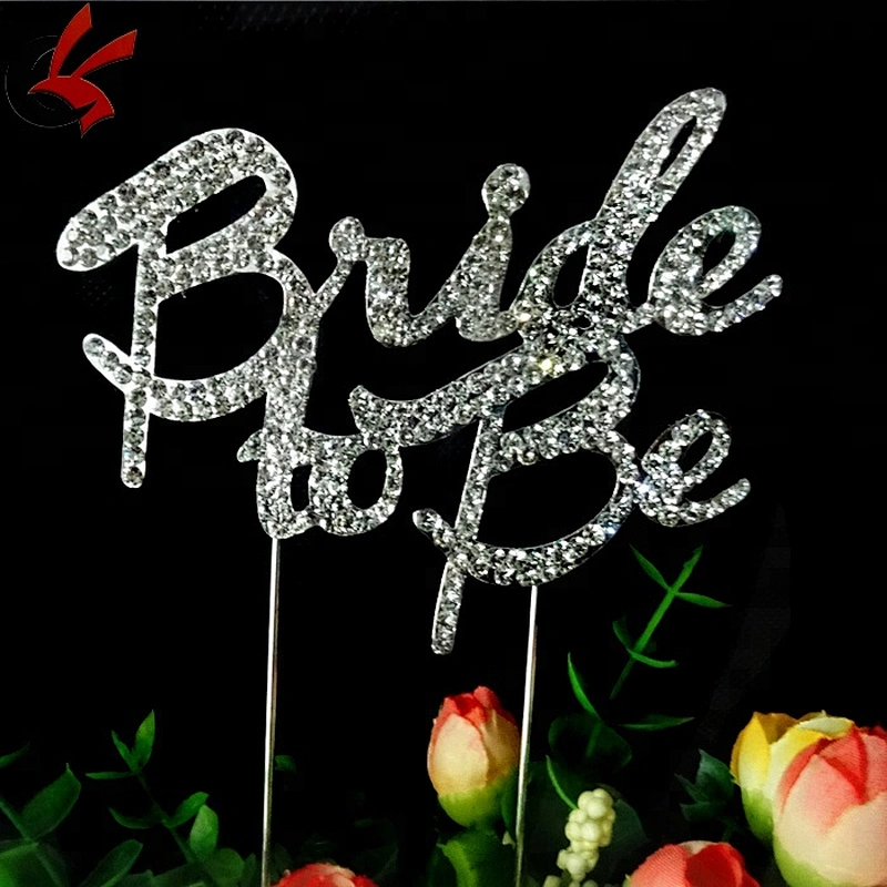 Bride to Be Cake Topper Gold Bling Bridal Shower Cake Toppers