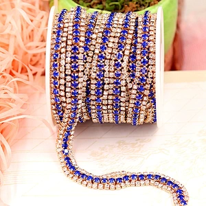 Diamond Various Colored Rhinestone Braid Cup Trim Chain