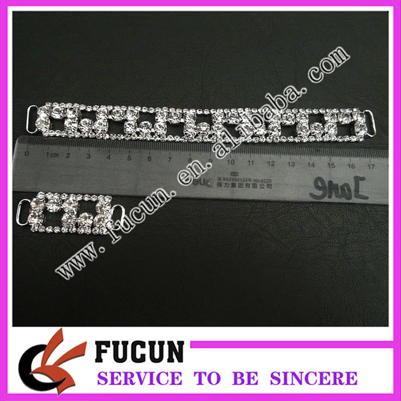 wholesale rhinestone diamante bikini connectors mini buckles
