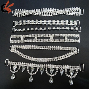 hot sale stunning diamante silver crystal rhinestone bikini bra connector