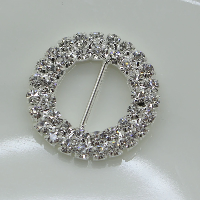 Hot sale fashion round rhinestone buckles for wedding invitations card decoration
