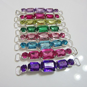 cheap price bulk assorted color crystal transparent acrylic bikini connector for sale
