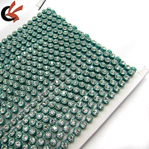 bling bling clear rhinestone blue plastic base wedding decorative rhinestone banding trimming