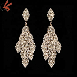 wholesale banquet silver cute rhinestone earrings