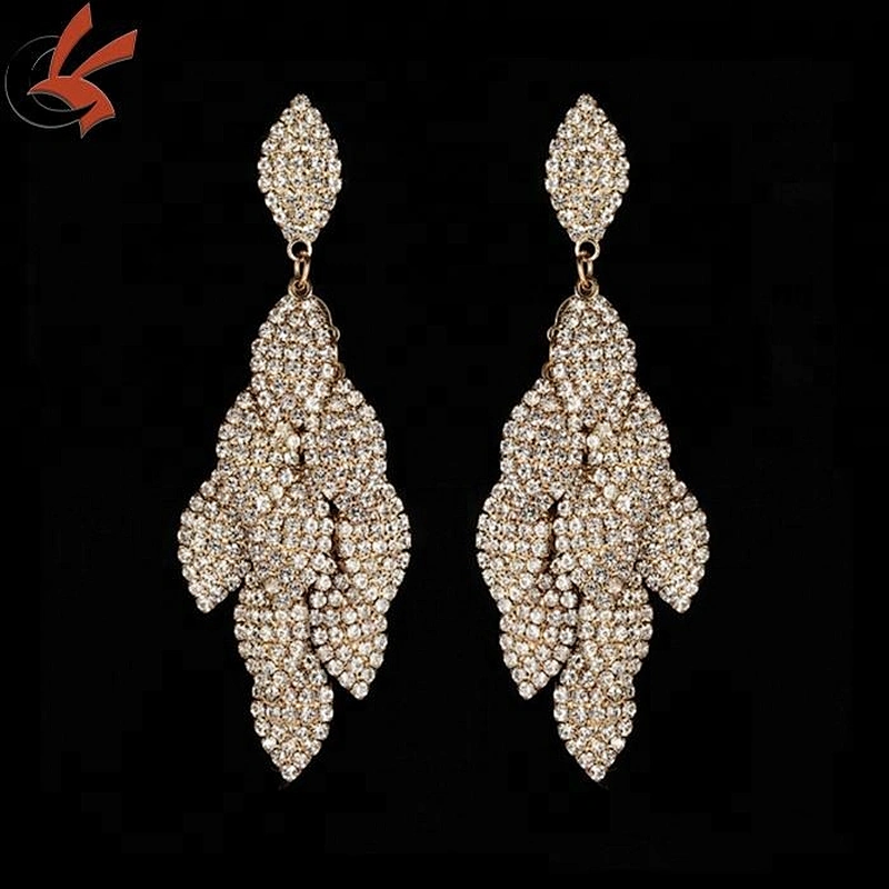 wholesale banquet silver cute rhinestone earrings