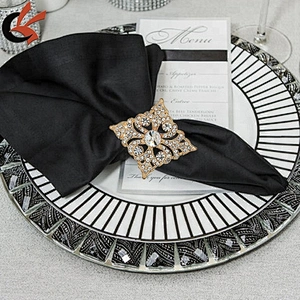 Antiques Black Rose Rhinestone Napkin Ring Napkin Holder