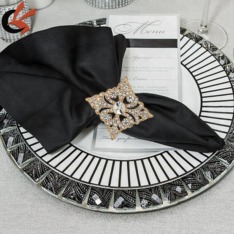 Antiques Black Rose Rhinestone Napkin Ring Napkin Holder