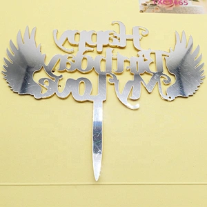 Mirror Birthday Cake Supplies Decorations Happy Birthday Acrylic Cupcake Topper