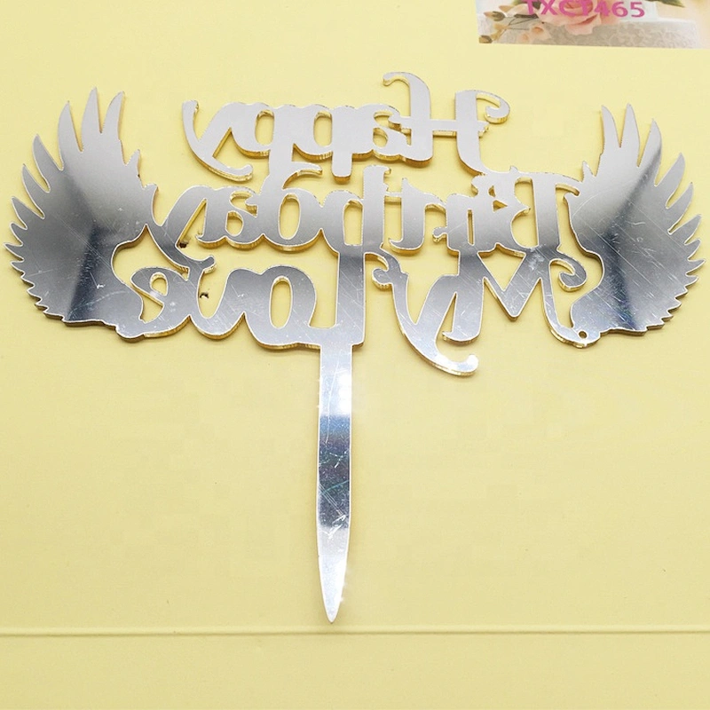 Mirror Birthday Cake Supplies Decorations Happy Birthday Acrylic Cupcake Topper
