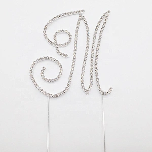 Party Decoration Initial Letter Wedding Occasion Rhinestone Cake Topper