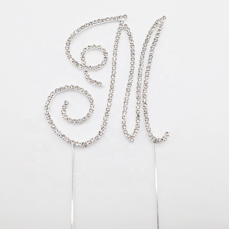 Party Decoration Initial Letter Wedding Occasion Rhinestone Cake Topper