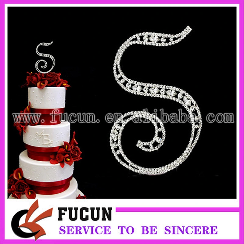 shining rhinestone alphabet cake topper