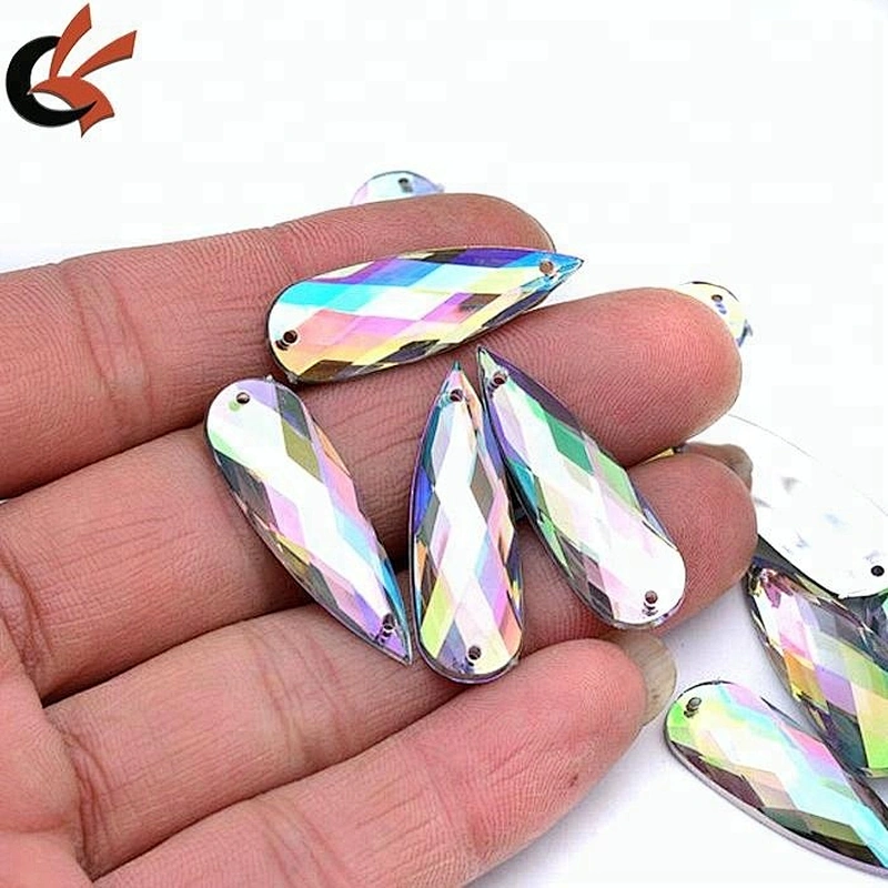 10 *30mm Sew On Crystal Stones Flatback Acrylic Gems for Clothes Crafts