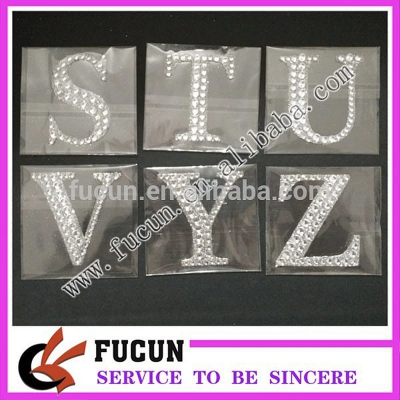 Cell Phone Rhinestone Stickers/Custom Acrylic Rhinestone Letter Stickers bulk buy from China