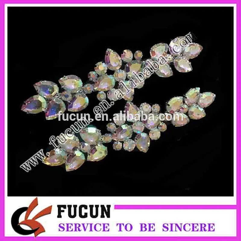 2019 shinny new design flat back  large acrylic AB color stone  brooch in silver