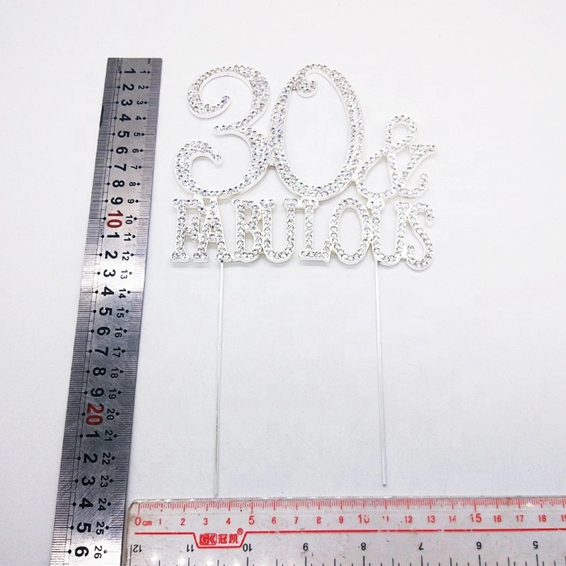 Birthday cake decorative accessories 30 & FABULOUS Crystal Rhinestone Cake Topper