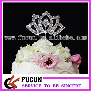 small crown rhinestone cupcake decoration wedding diamante cake topper pin