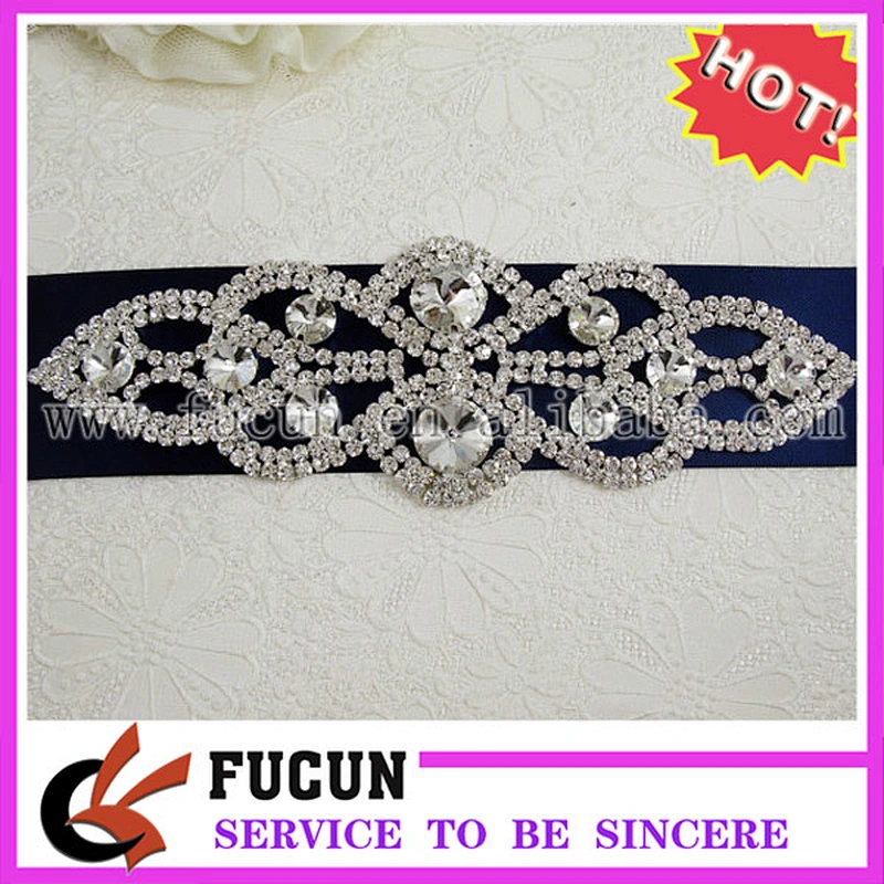 Sewing Motif Bridal Sash Crystal Rhinestone Applique Embellishment