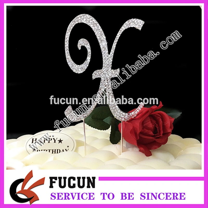 Bling Hot sale high quality W wedding cake toppers for party anniversary