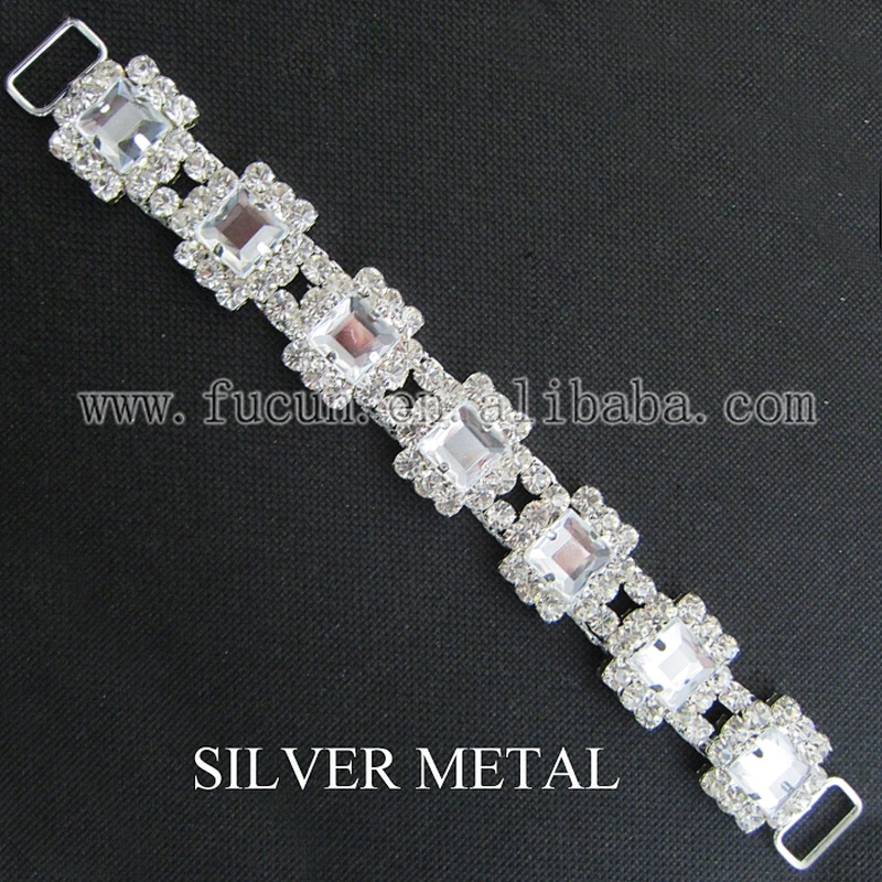 AB Aurora Big Square Rhinestone Chain Connector for Competition Bikini