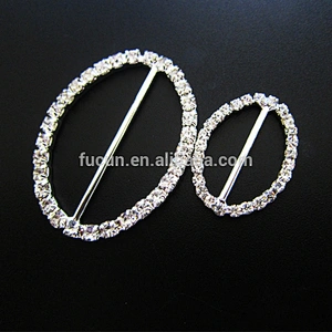 Decorative Fashion Round Square and Heart Shaped Rhinestone Ribbon Slider Buckles